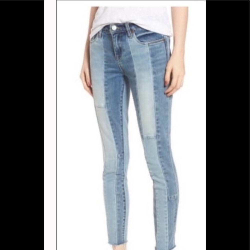 BLANK-NYC the reade crop patchwork jeans size 27
